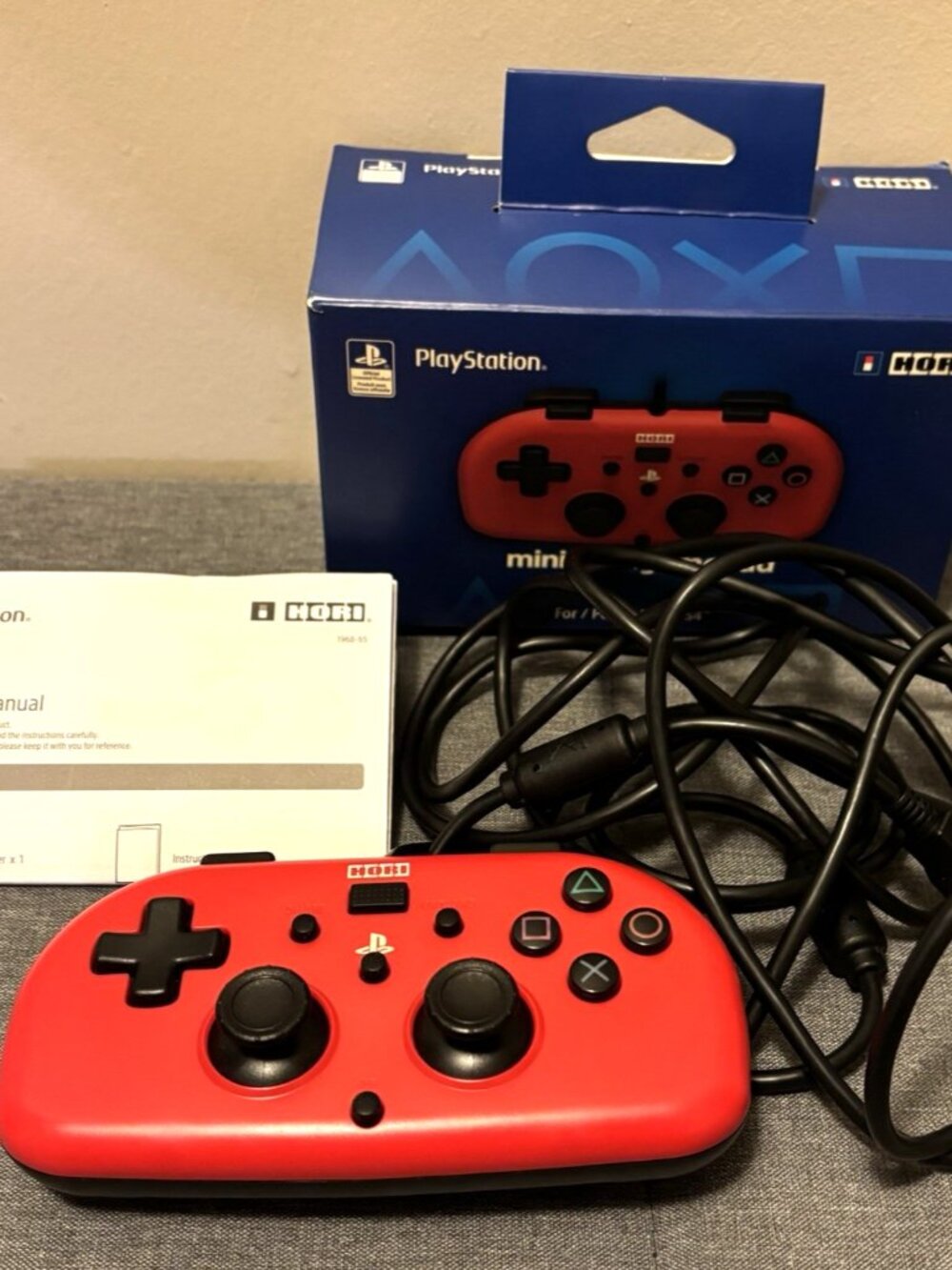 Hori Mini Wired Gamepad for PlayStation 4 PS4 - Red PS4-101U Controller Tested